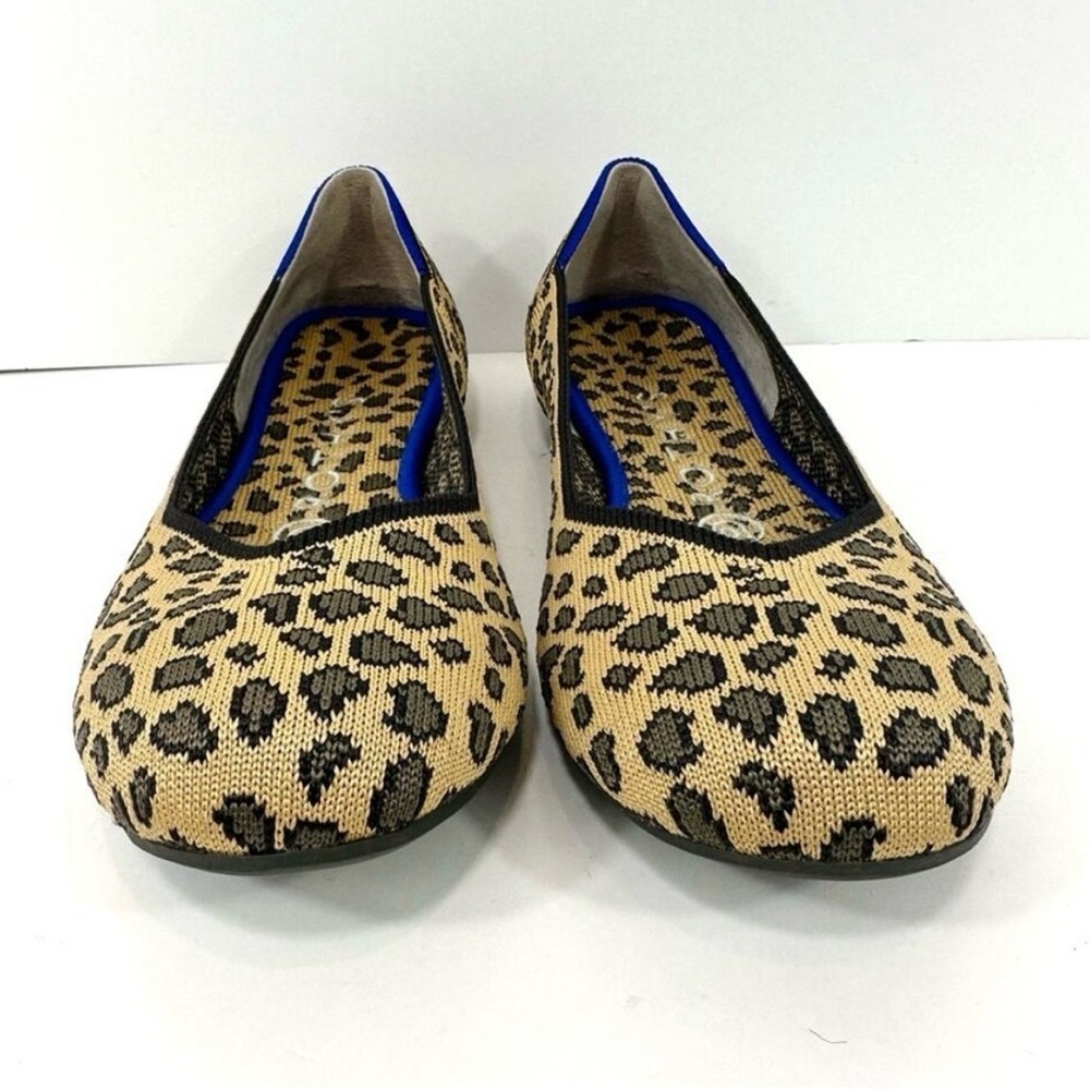 Rothy’s The Flat Classic Cheetah Print Knit Ballet Flats Shoes Women’s 10.5 - Picture 8 of 14